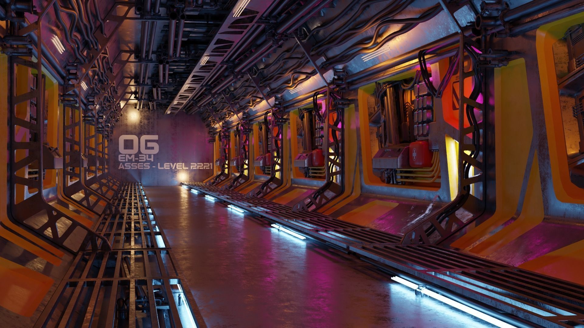 scifi corrido made with blender 3D model_1