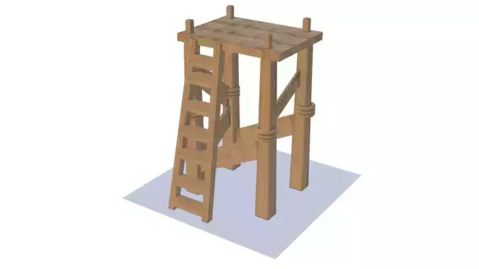 lowpoly art wooden ladder