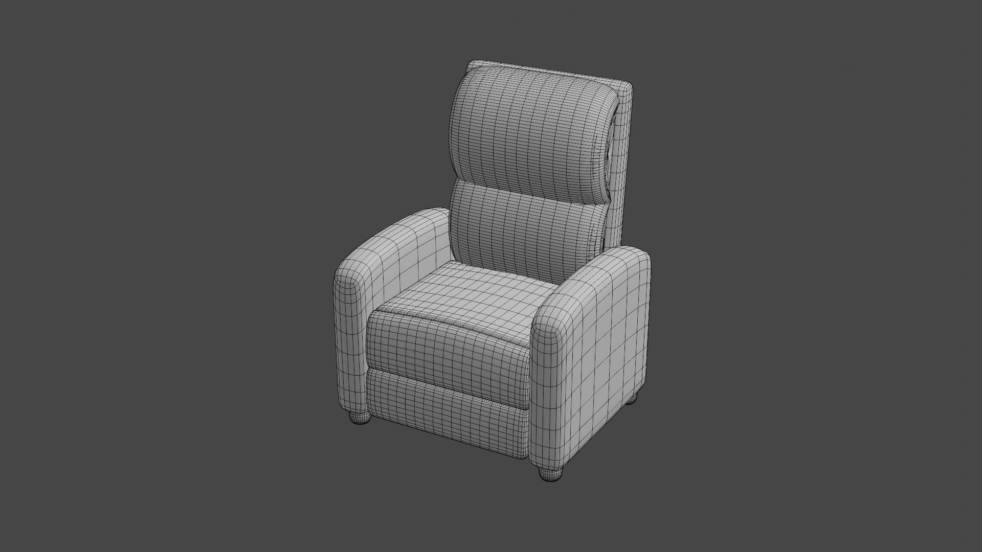 Leather Recliner Chair Low-poly 3D model_11