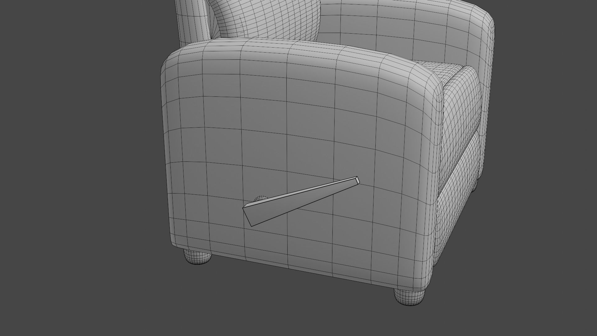Leather Recliner Chair Low-poly 3D model_16