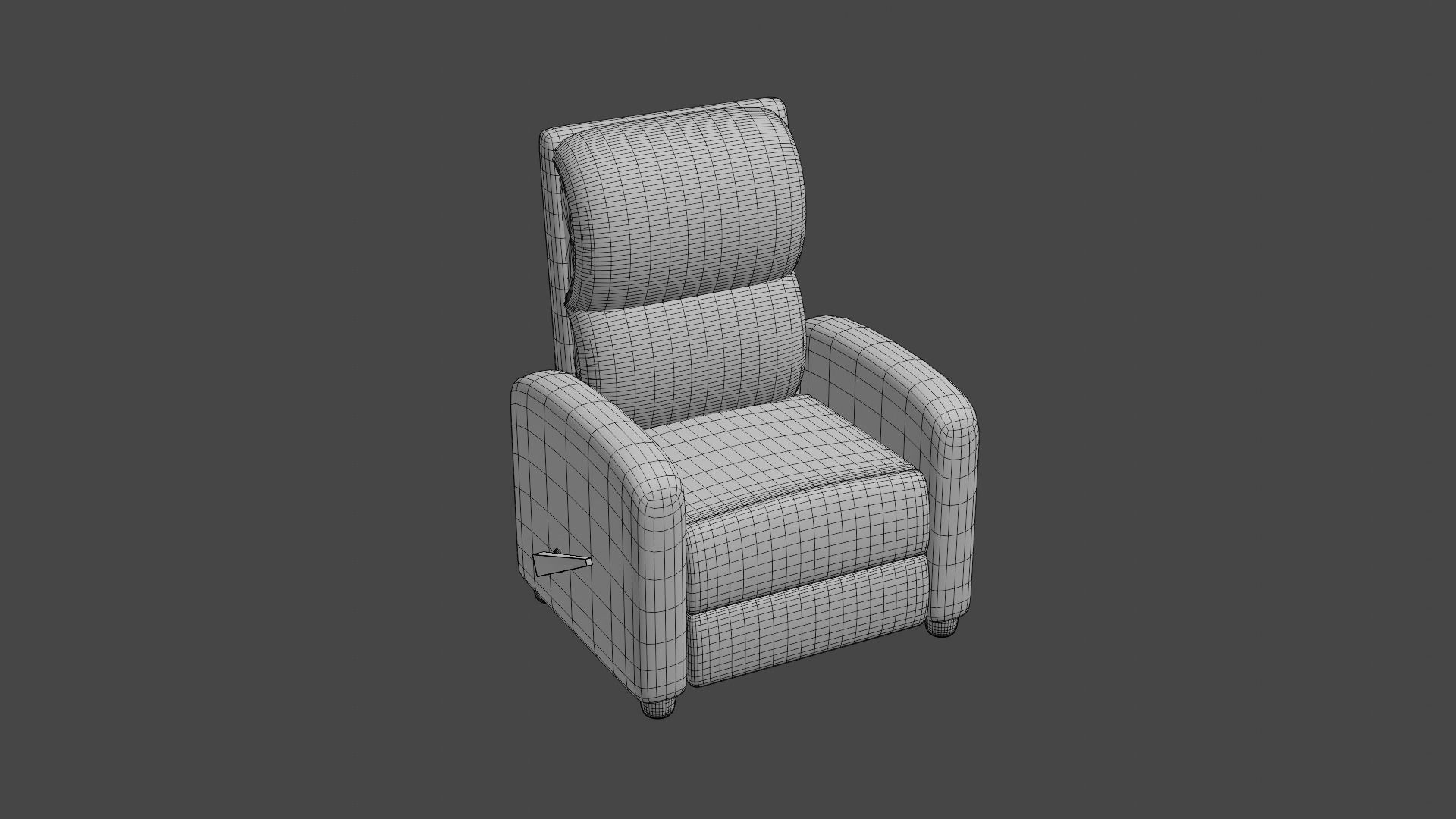 Leather Recliner Chair Low-poly 3D model_13
