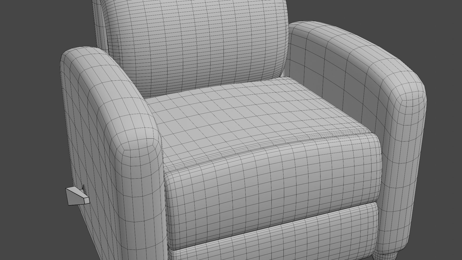 Leather Recliner Chair Low-poly 3D model_18