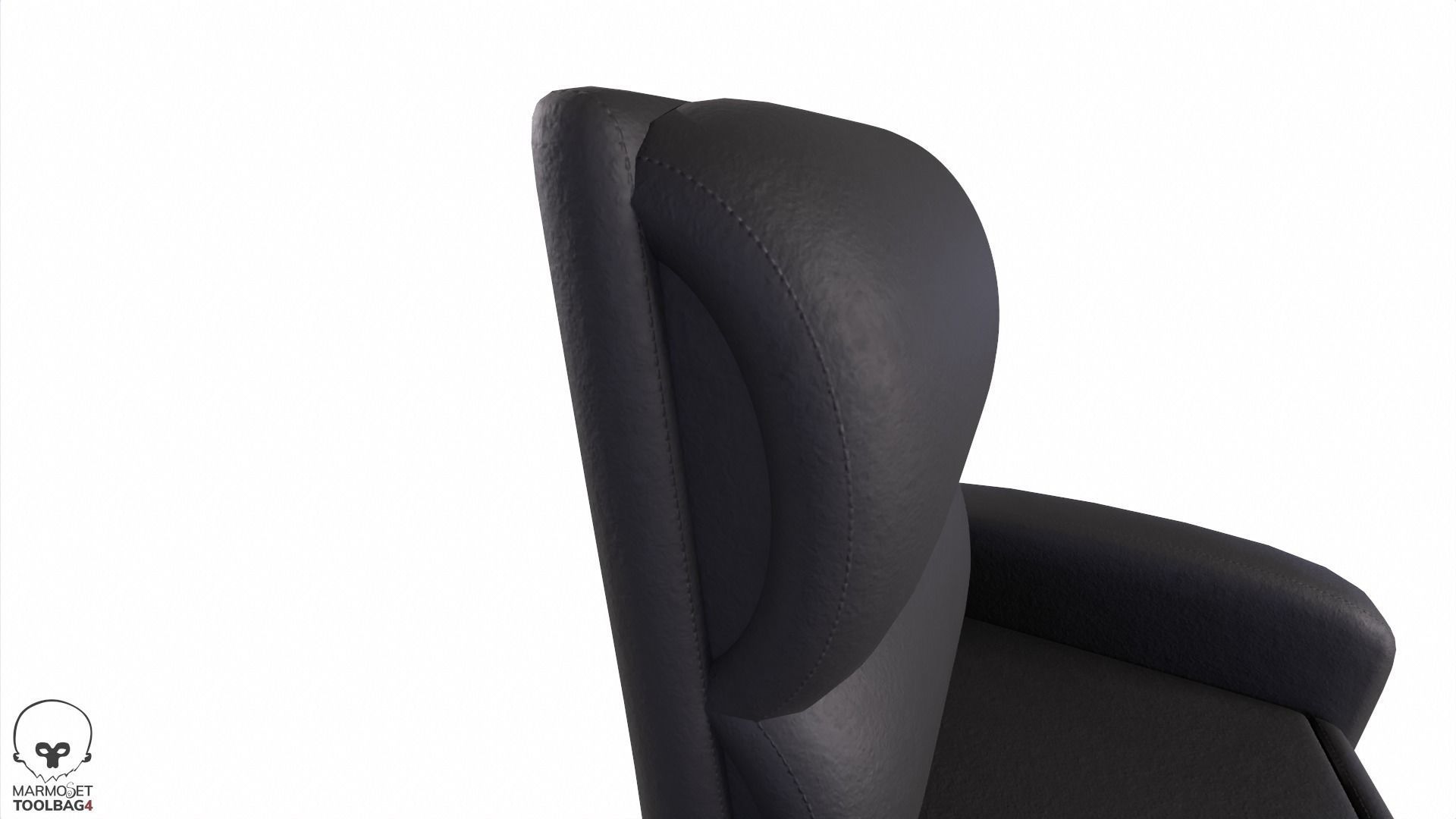 Leather Recliner Chair Low-poly 3D model_5