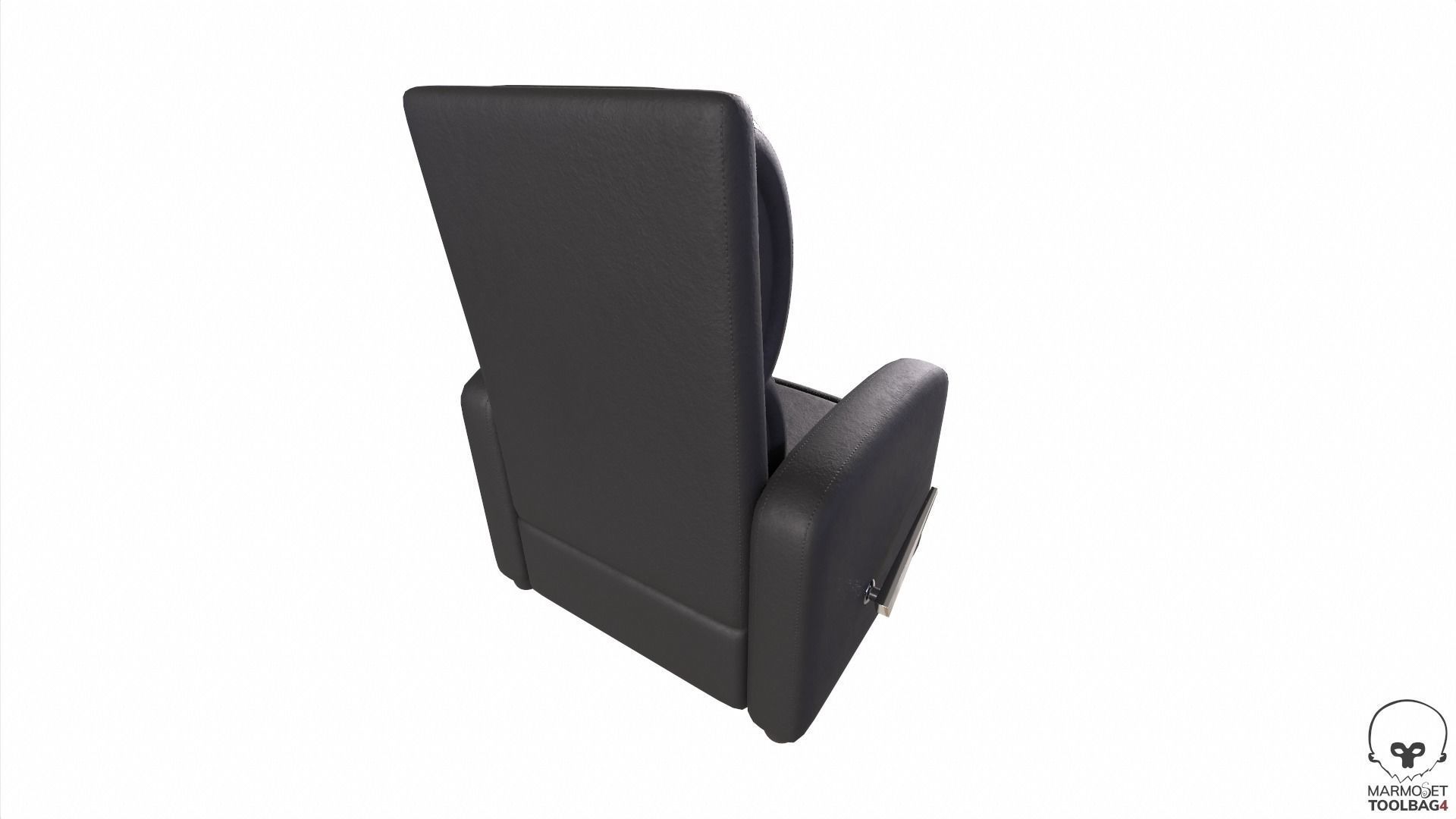 Leather Recliner Chair Low-poly 3D model_9