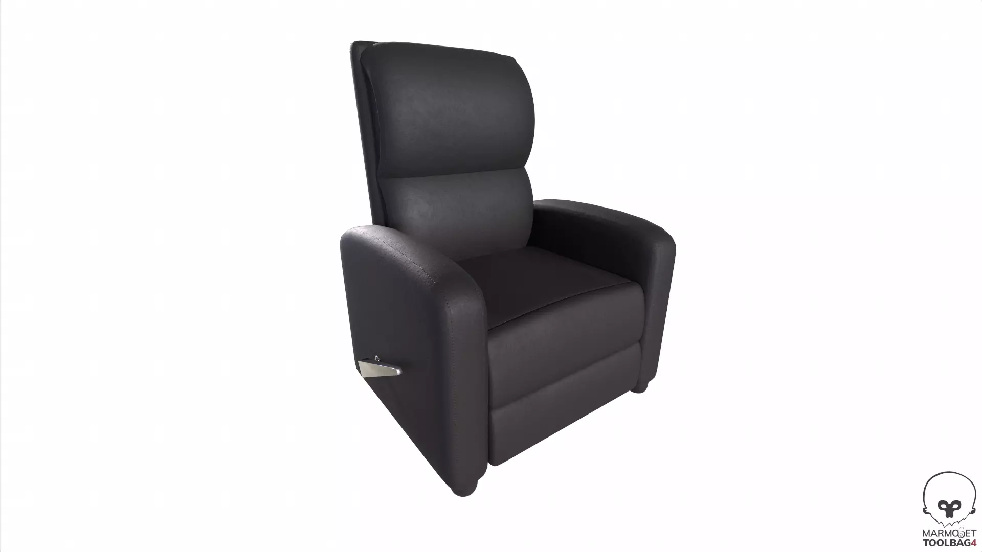 Leather Recliner Chair Low-poly 3D model_0