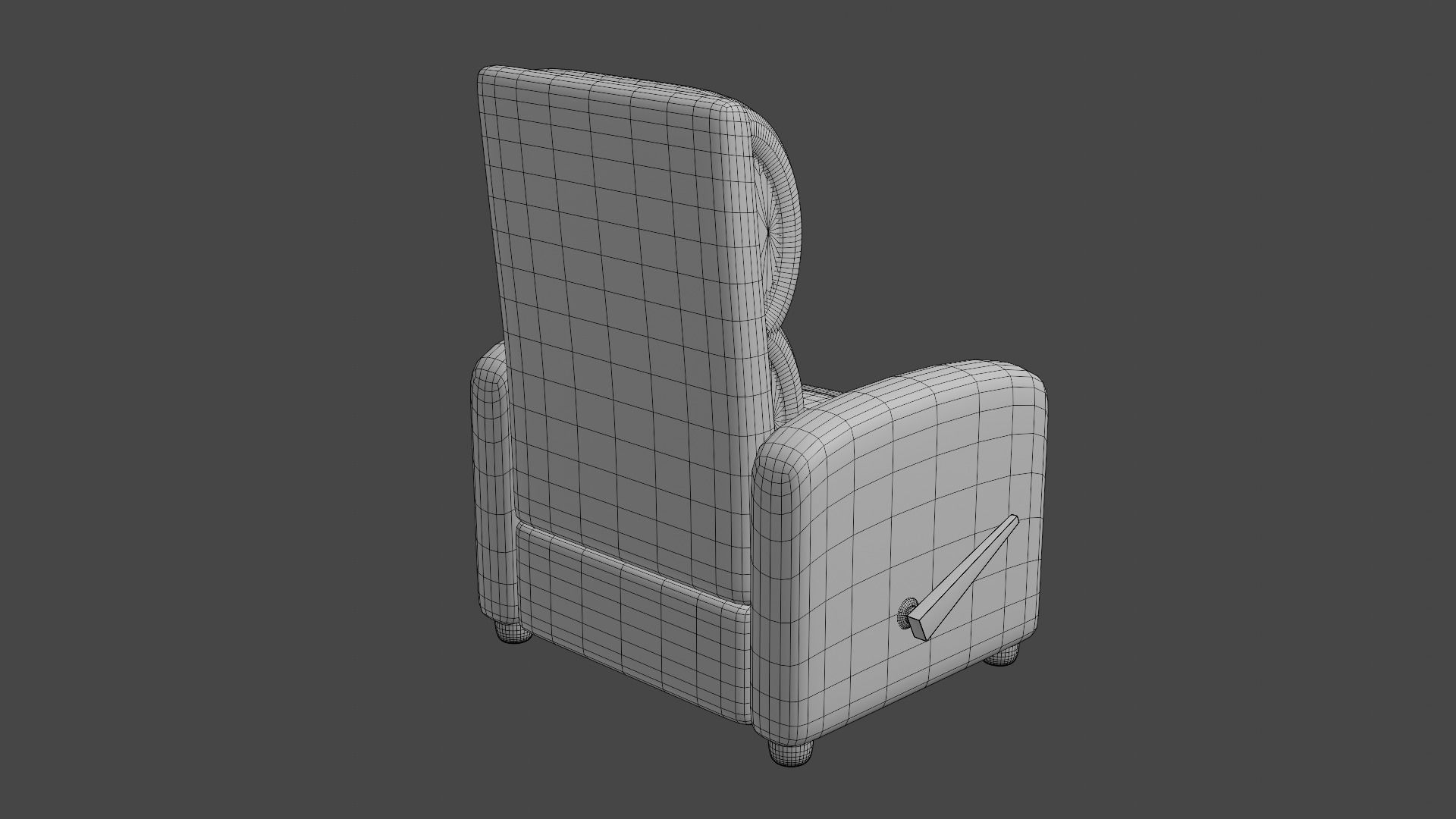 Leather Recliner Chair Low-poly 3D model_17