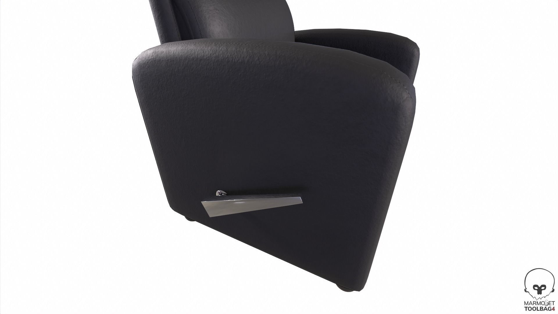 Leather Recliner Chair Low-poly 3D model_7