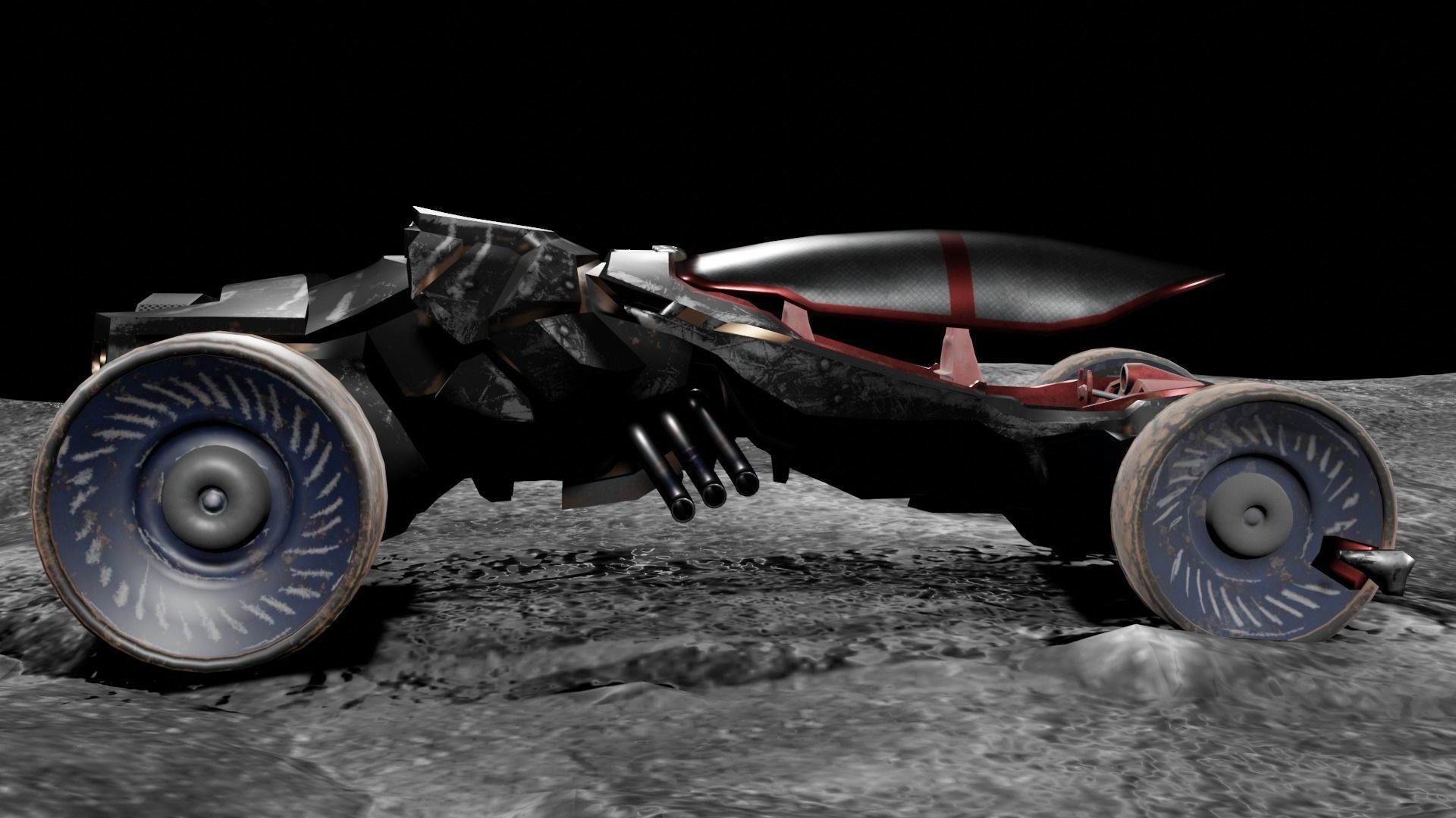 Substance Futuristic Post Apocalyptic Car Low-poly 3D model_4