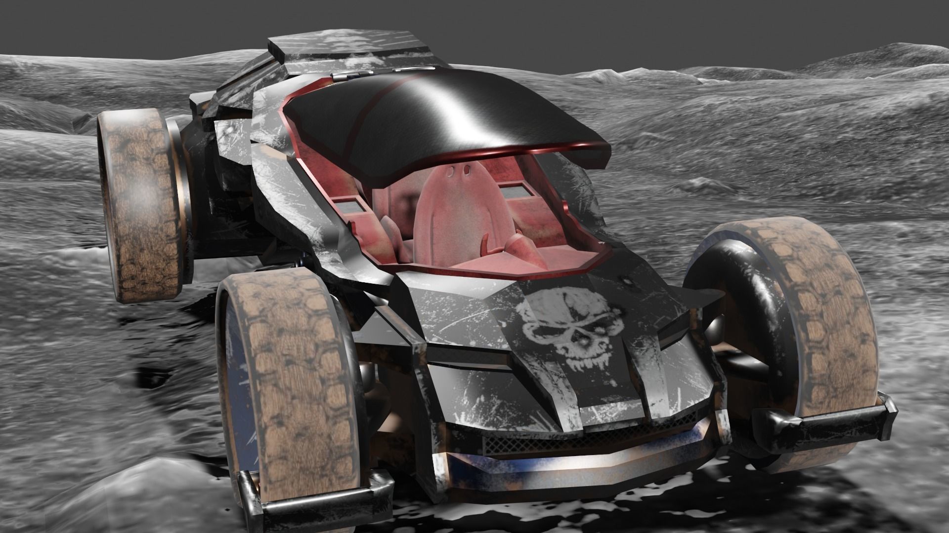 Substance Futuristic Post Apocalyptic Car Low-poly 3D model_1