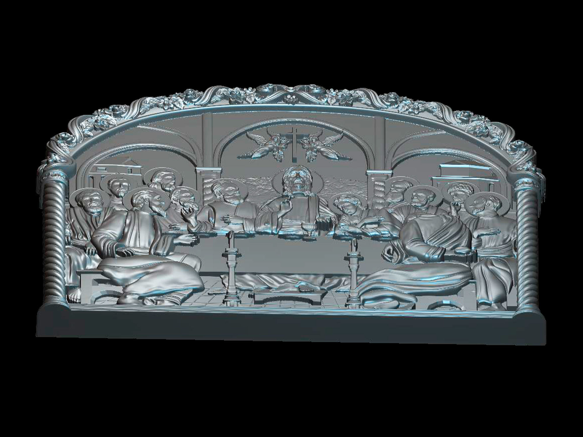 The Last Supper 3d model for cnc machines and 3d printers 3D print model_3