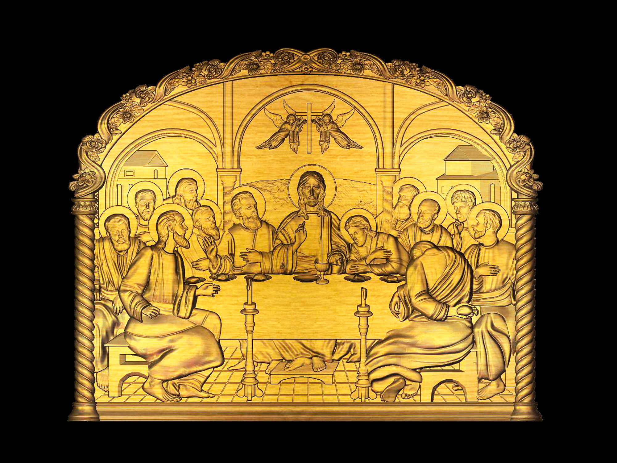 The Last Supper 3d model for cnc machines and 3d printers 3D print model_6