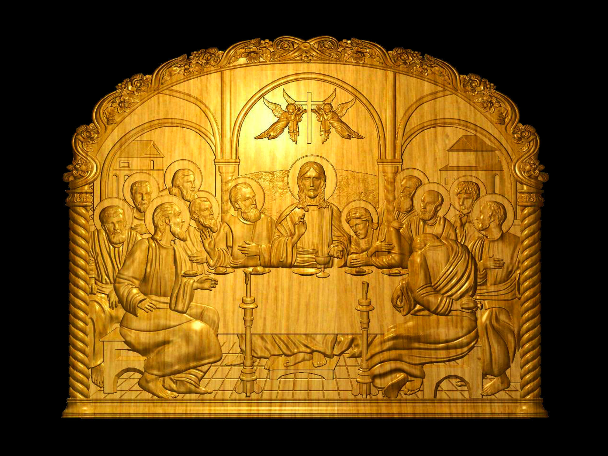 The Last Supper 3d model for cnc machines and 3d printers 3D print model_5