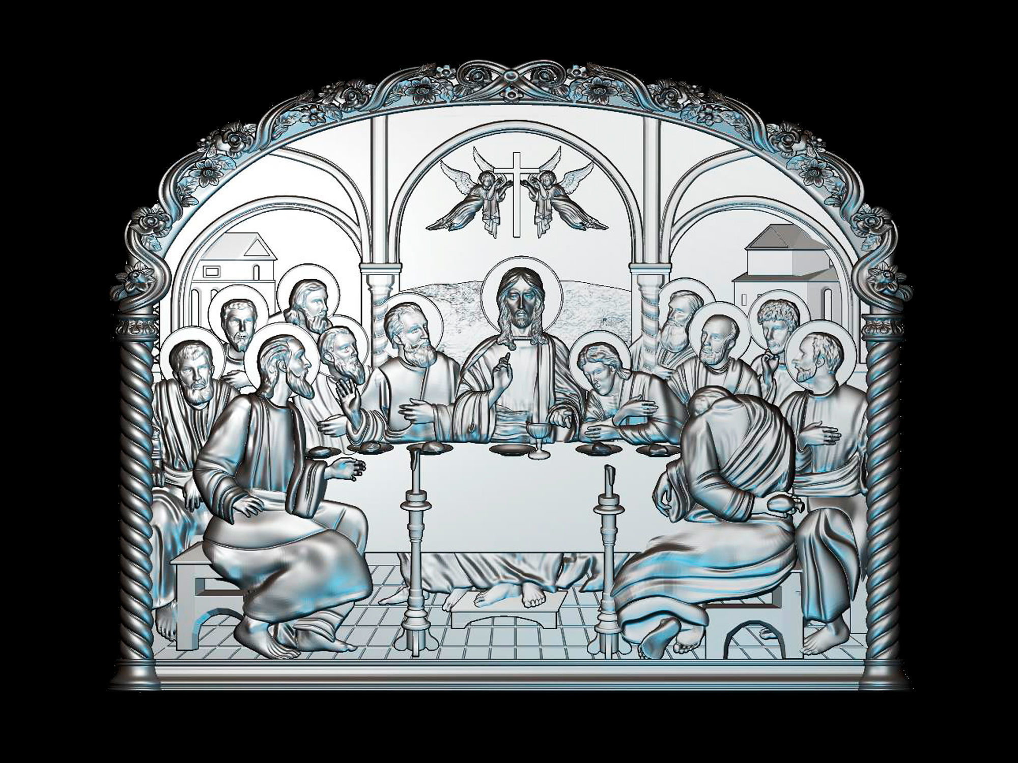The Last Supper 3d model for cnc machines and 3d printers 3D print model_0