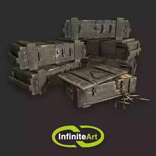 Army Weapons Transport Box Low-poly 3D model