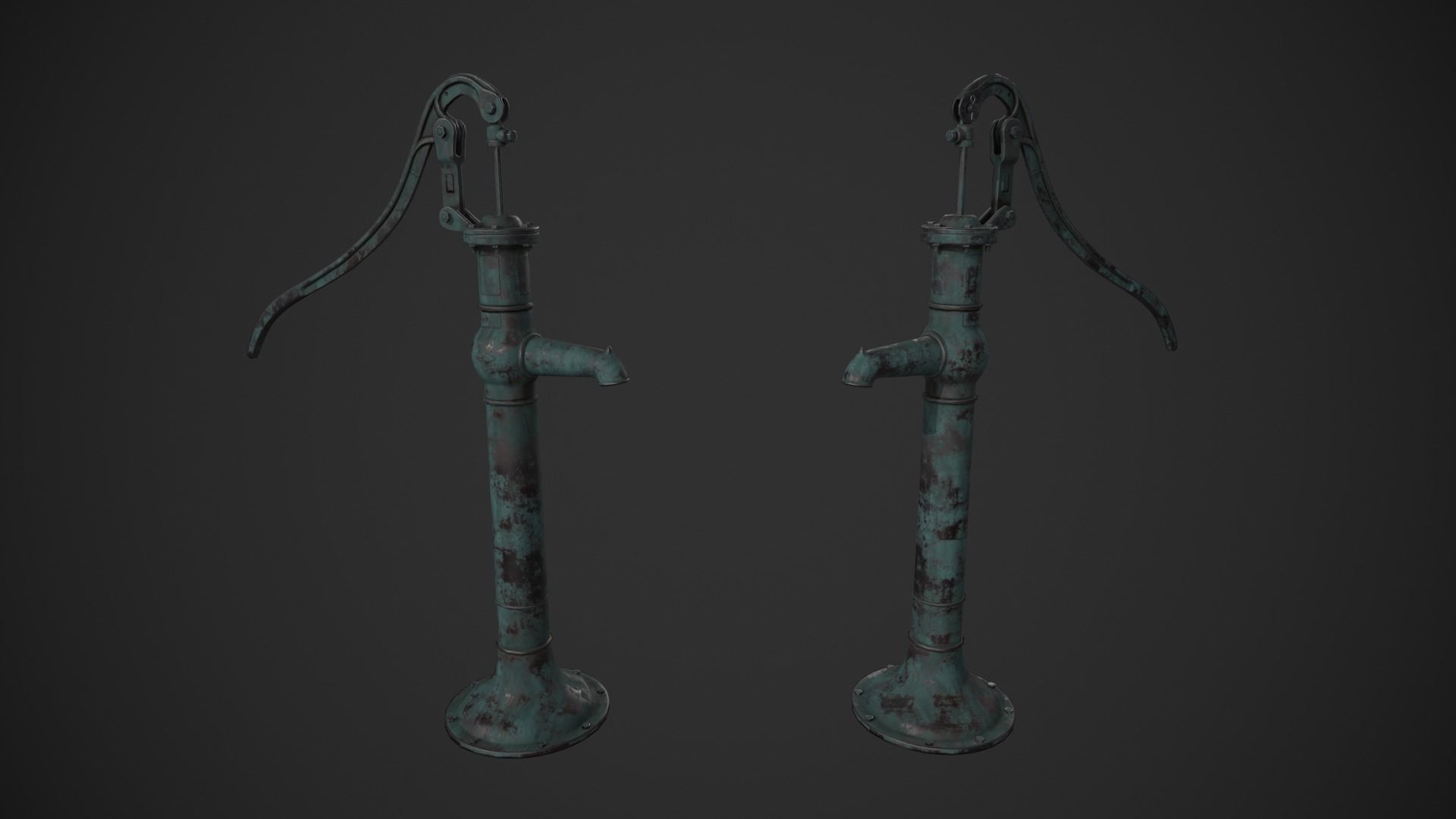 Hand Water Pump Low-poly 3D model_1