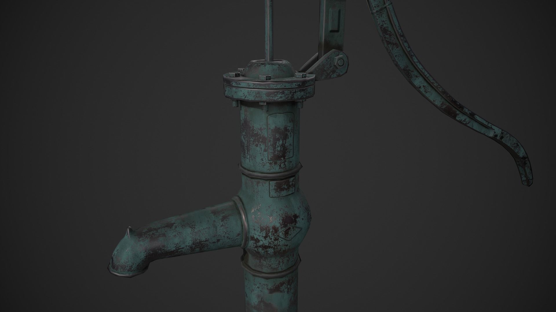Hand Water Pump Low-poly 3D model_9