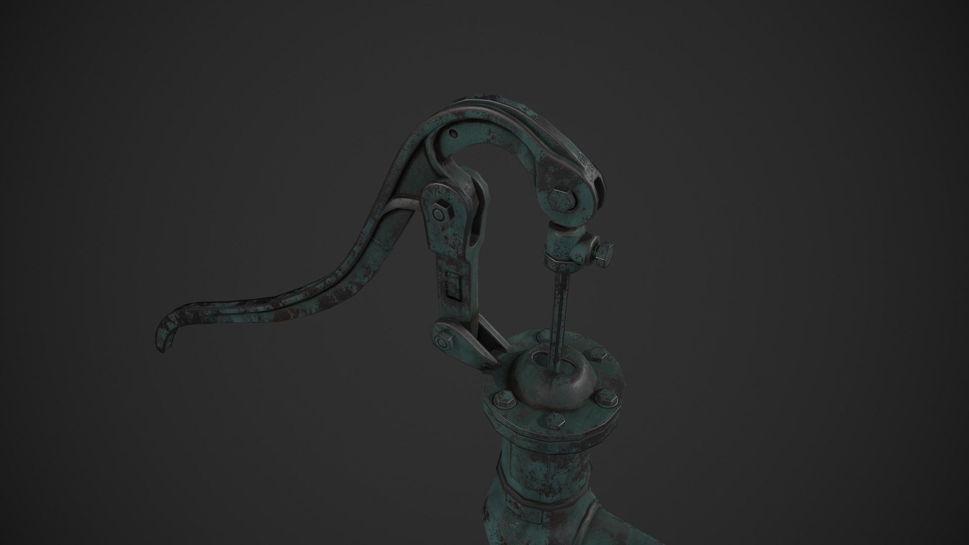 Hand Water Pump Low-poly 3D model_11