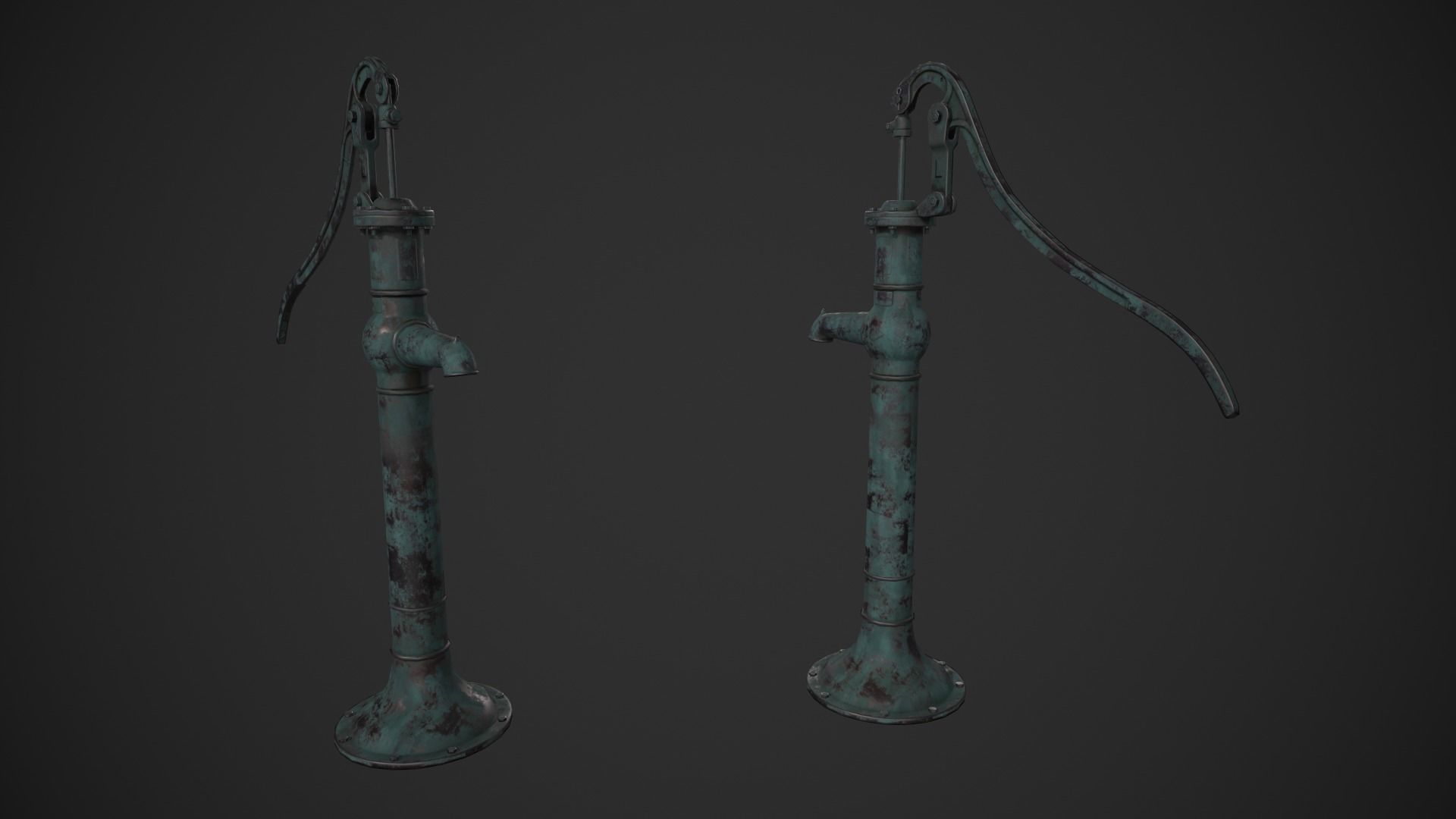 Hand Water Pump Low-poly 3D model_5