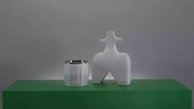 Ceramic Vase and Cup 3D