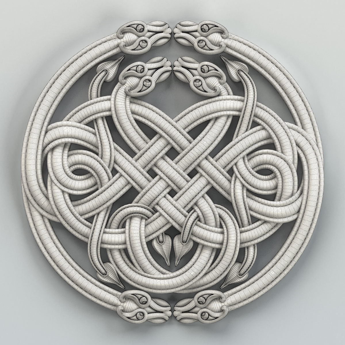 Carved decor central 031 Celtic 3D model_5