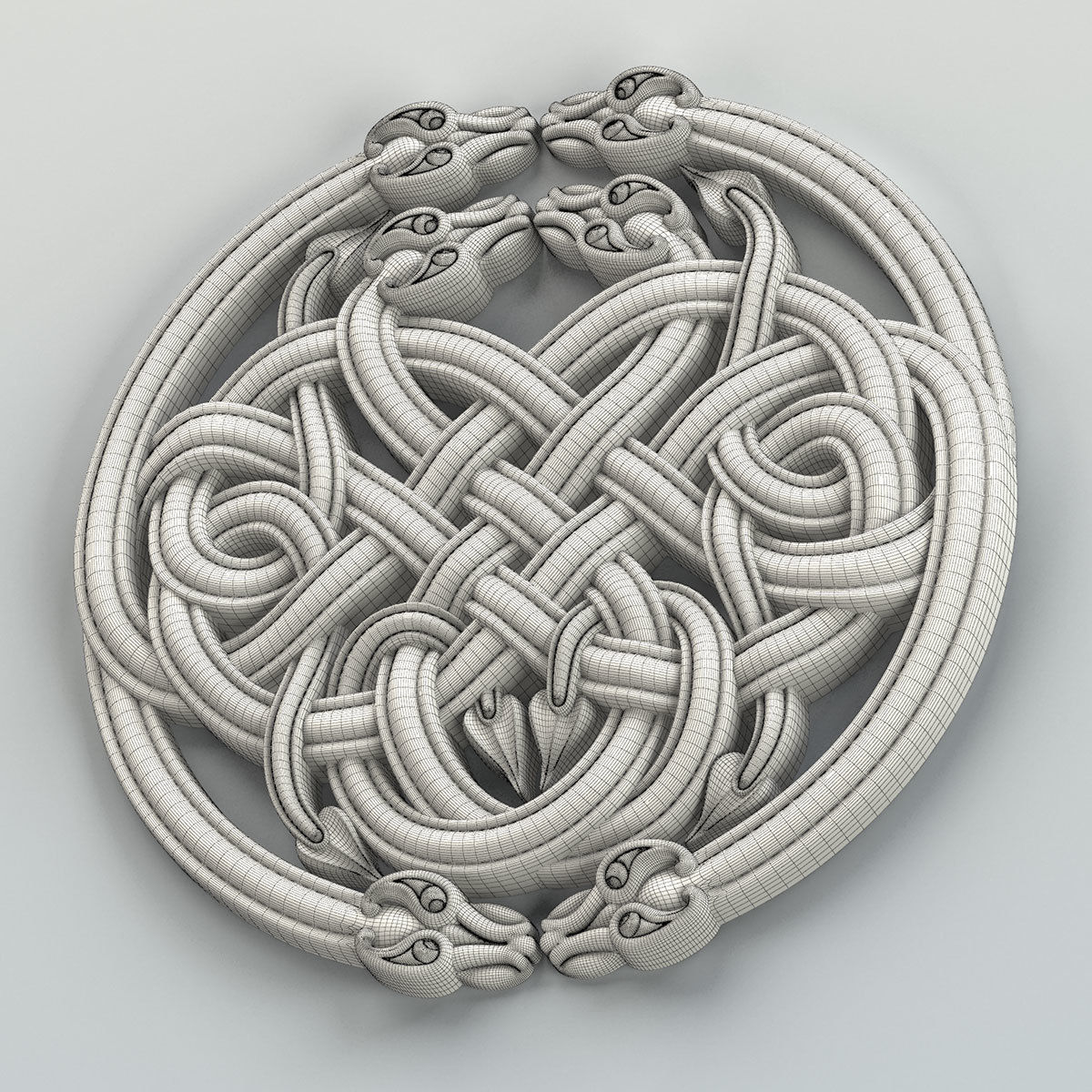 Carved decor central 031 Celtic 3D model_7