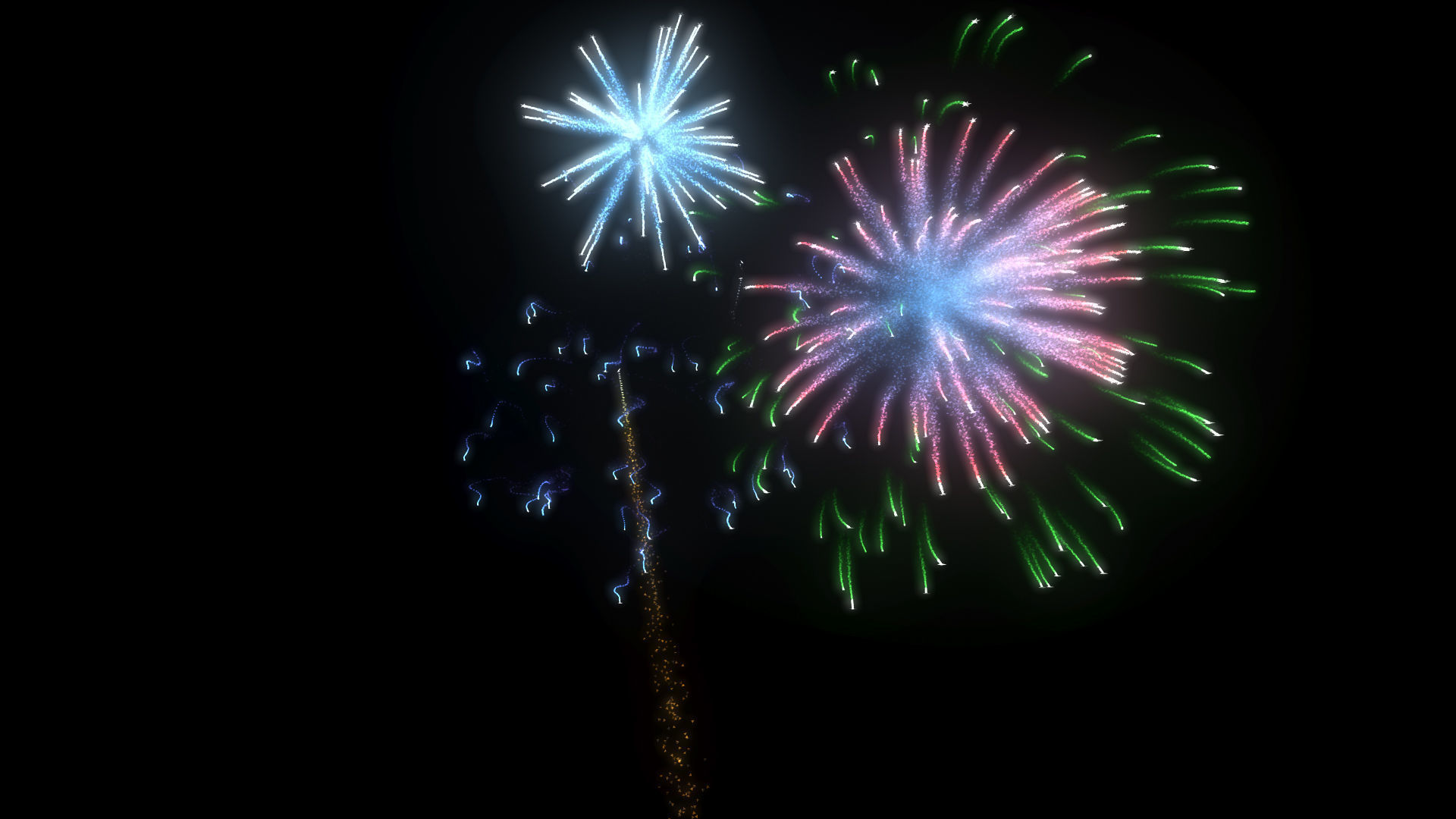 animated fireworks particles  3D model_2