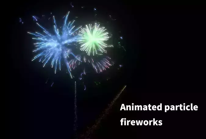 animated fireworks particles  3D model animated fireworks particles  3D model