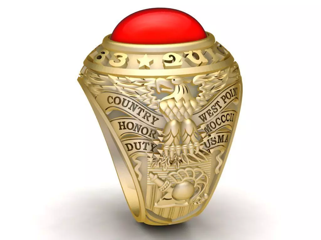 Ornate Cabochon Mens Signet Ring 3D Jewelry Model 930 3D print model