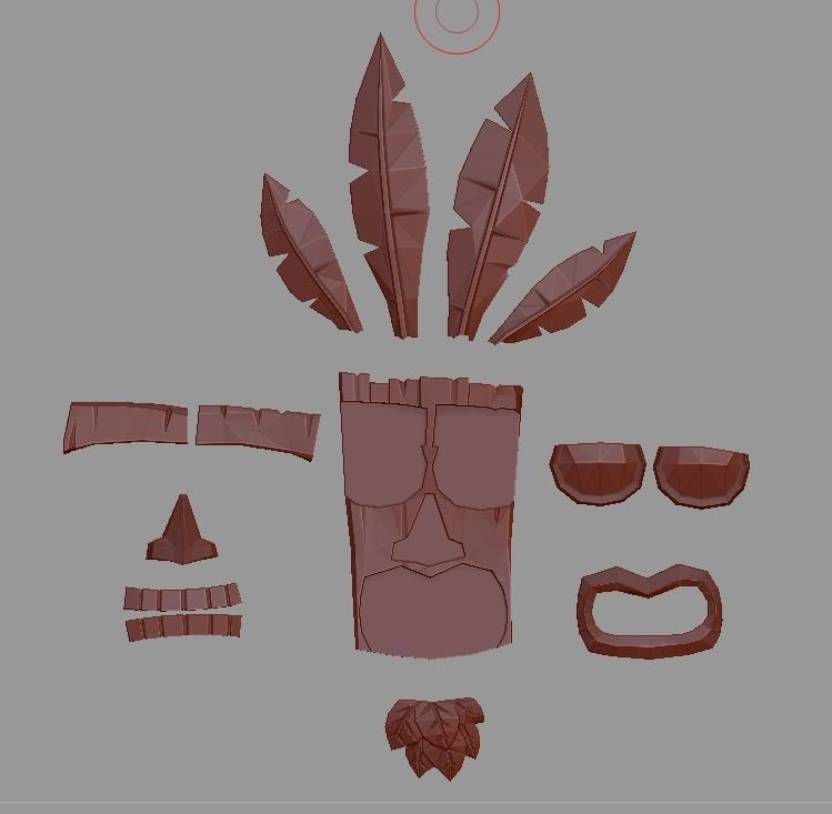 AKU AKU crash bandicoot mask for CNC routers and 3D printers 3D print model_8