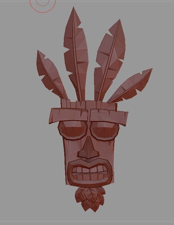 AKU AKU crash bandicoot mask for CNC routers and 3D printers 3D print model_6
