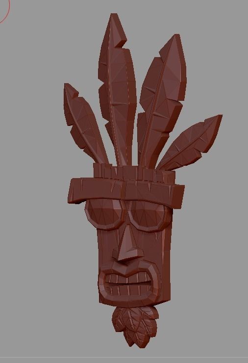 AKU AKU crash bandicoot mask for CNC routers and 3D printers 3D print model_5