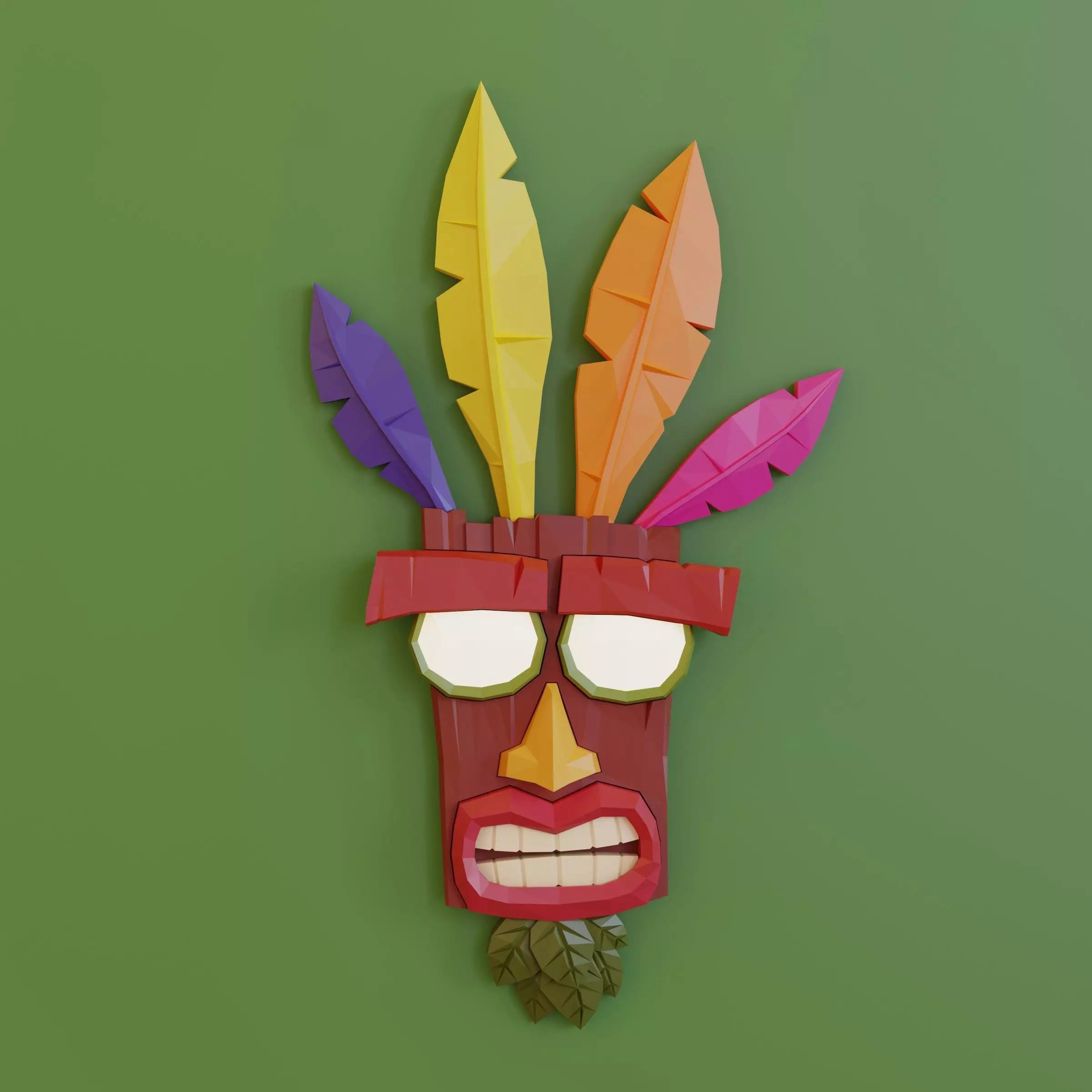 AKU AKU crash bandicoot mask for CNC routers and 3D printers 3D print model_0