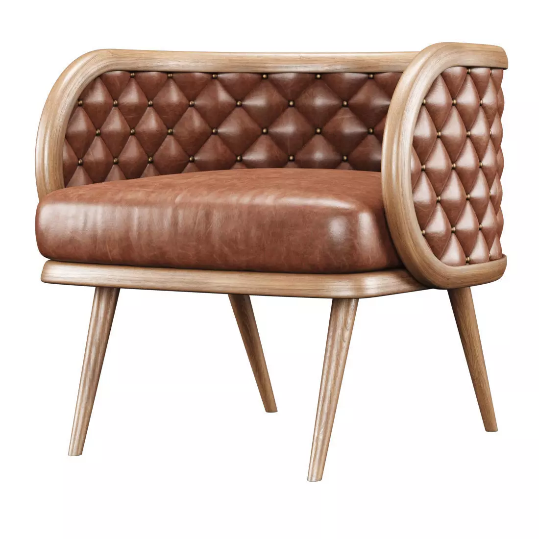 Victoria leather restaurant chair LC15  3D model_0