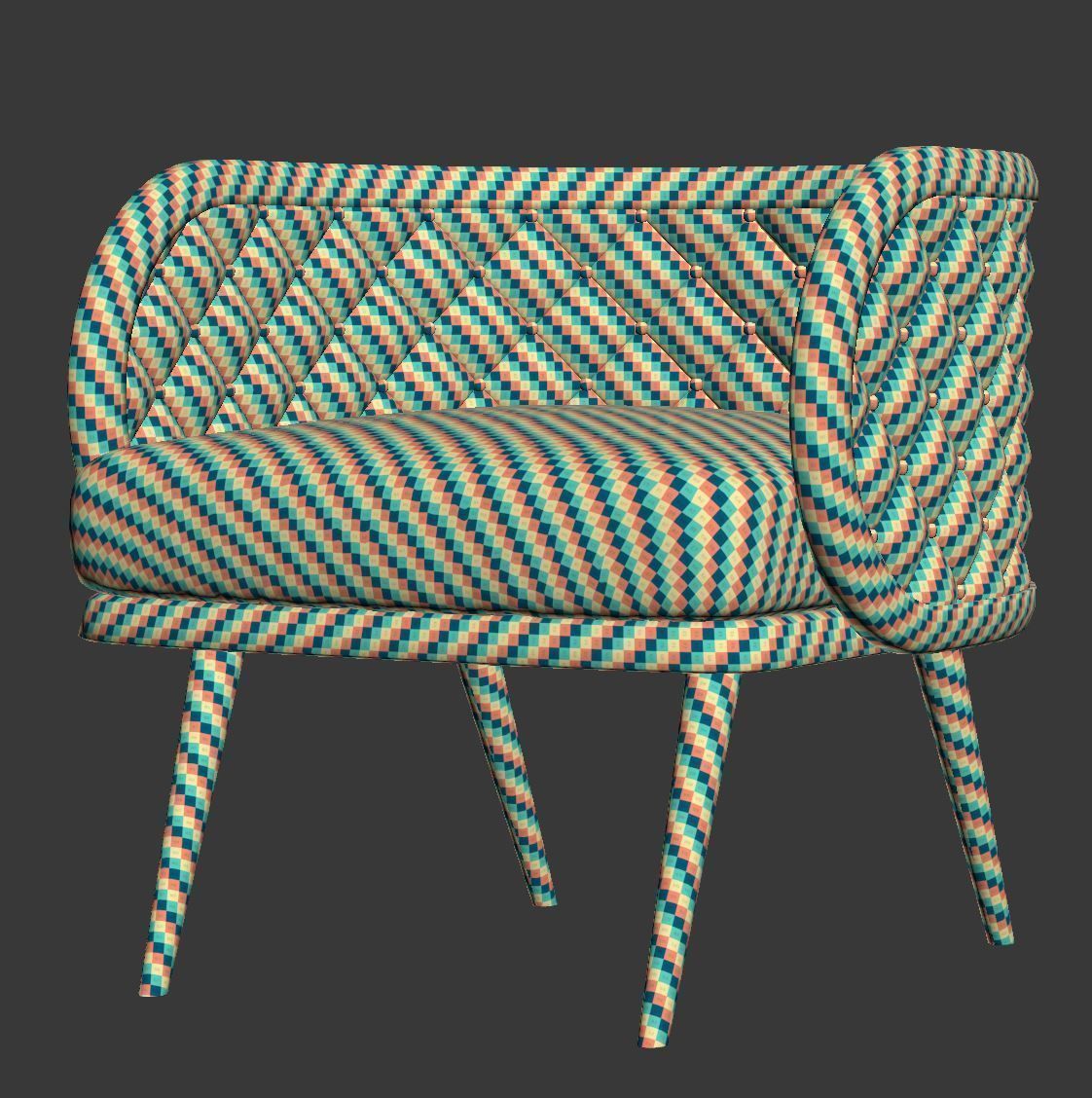 Victoria leather restaurant chair LC15  3D model_5