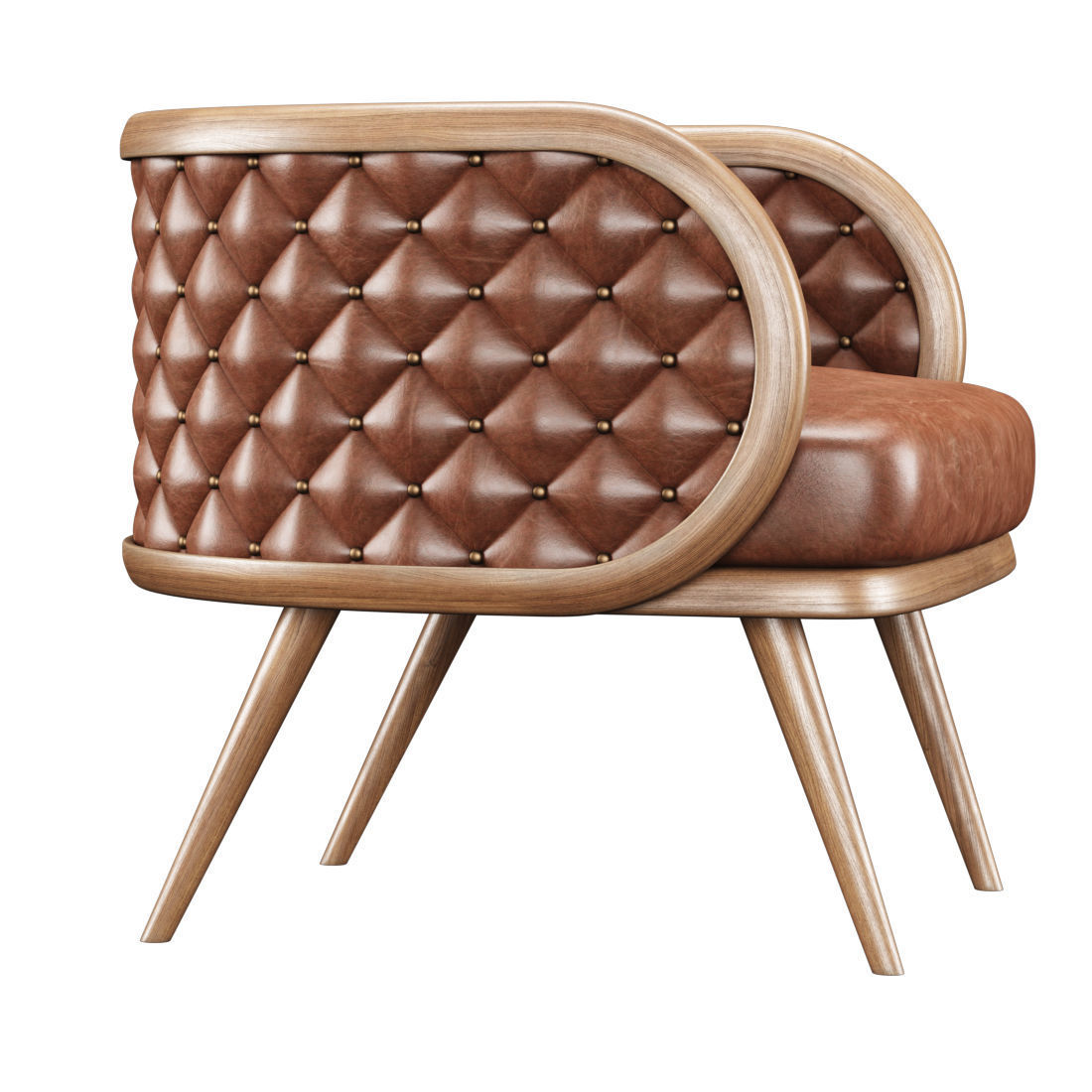 Victoria leather restaurant chair LC15  3D model_1