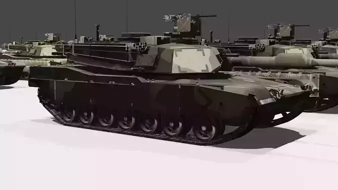 MI Abrams Main Battle Tank Low-poly 3D model
