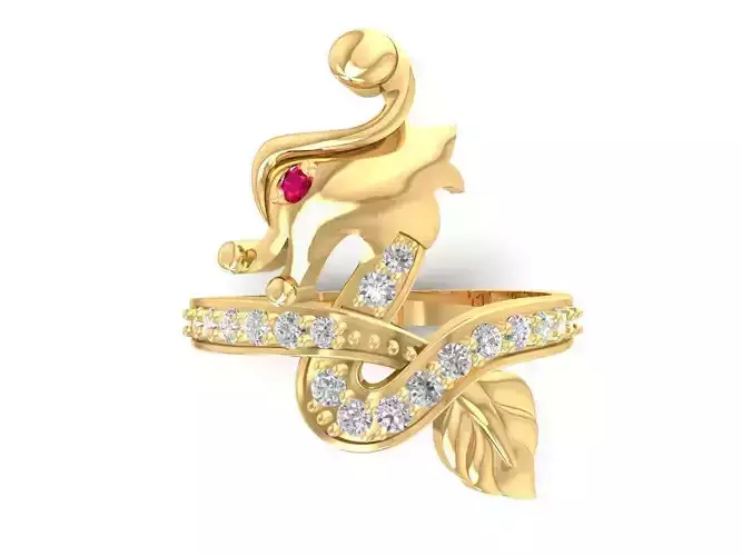 Lucky Monkey Diamond Ring for Women 932