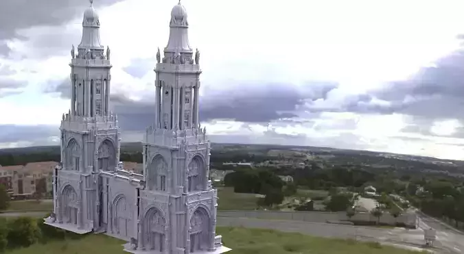 Gothic Cathedral towers 3d model
