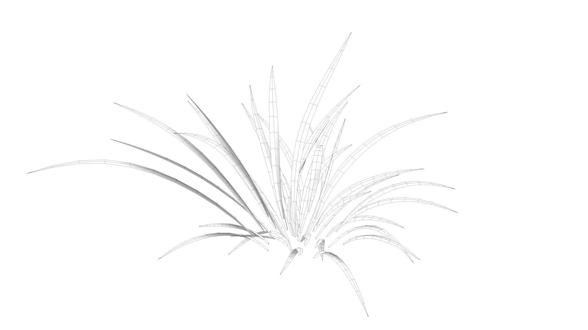 Grass plant Low-poly 3D model_9