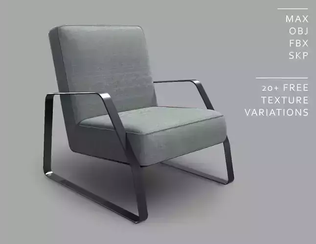Modern Futuristic Metal Frame Armchair - A020