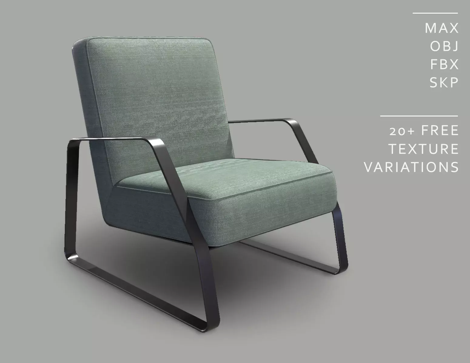 Modern Futuristic Metal Frame Armchair - A020 3D model
