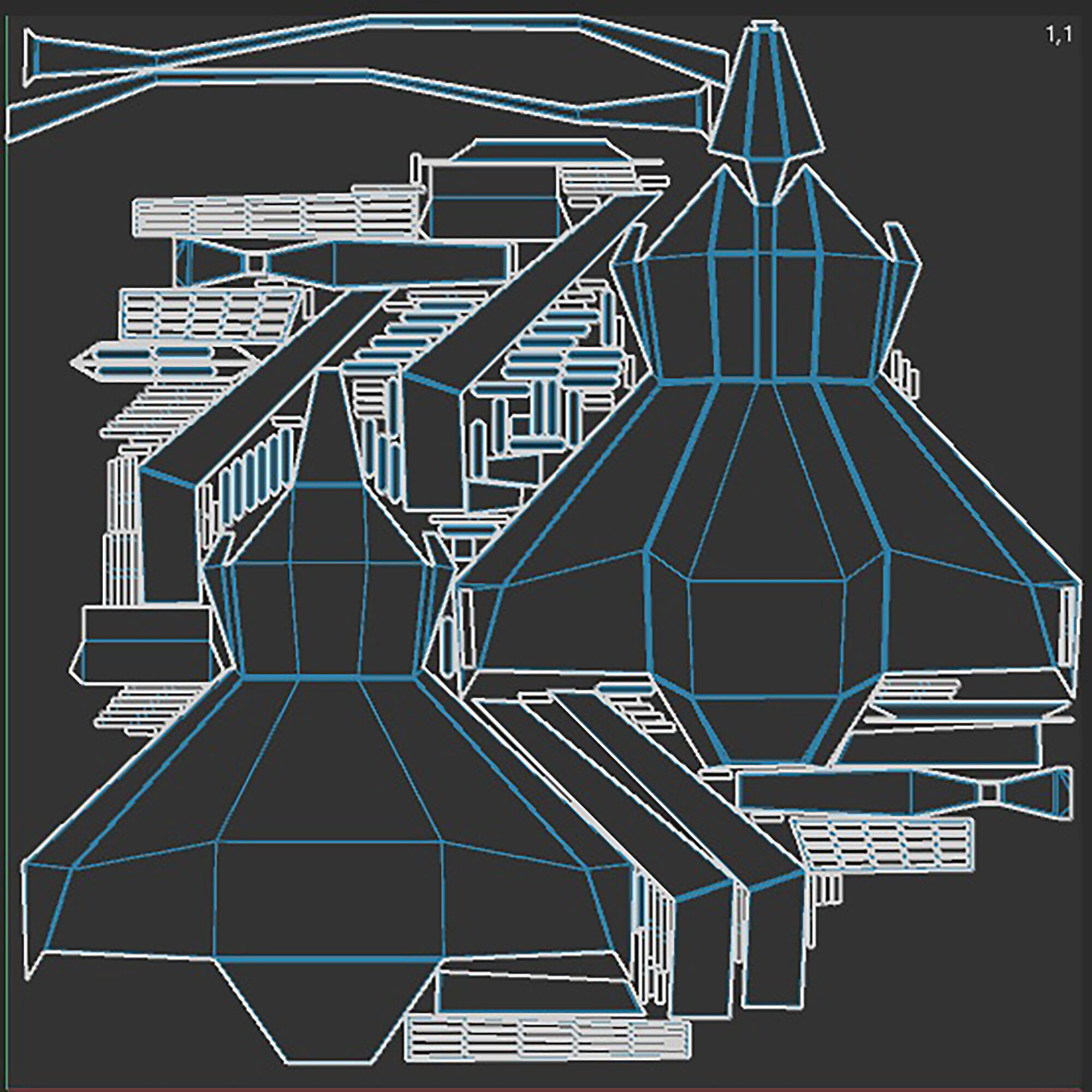 space mosquito Low-poly 3D model_22