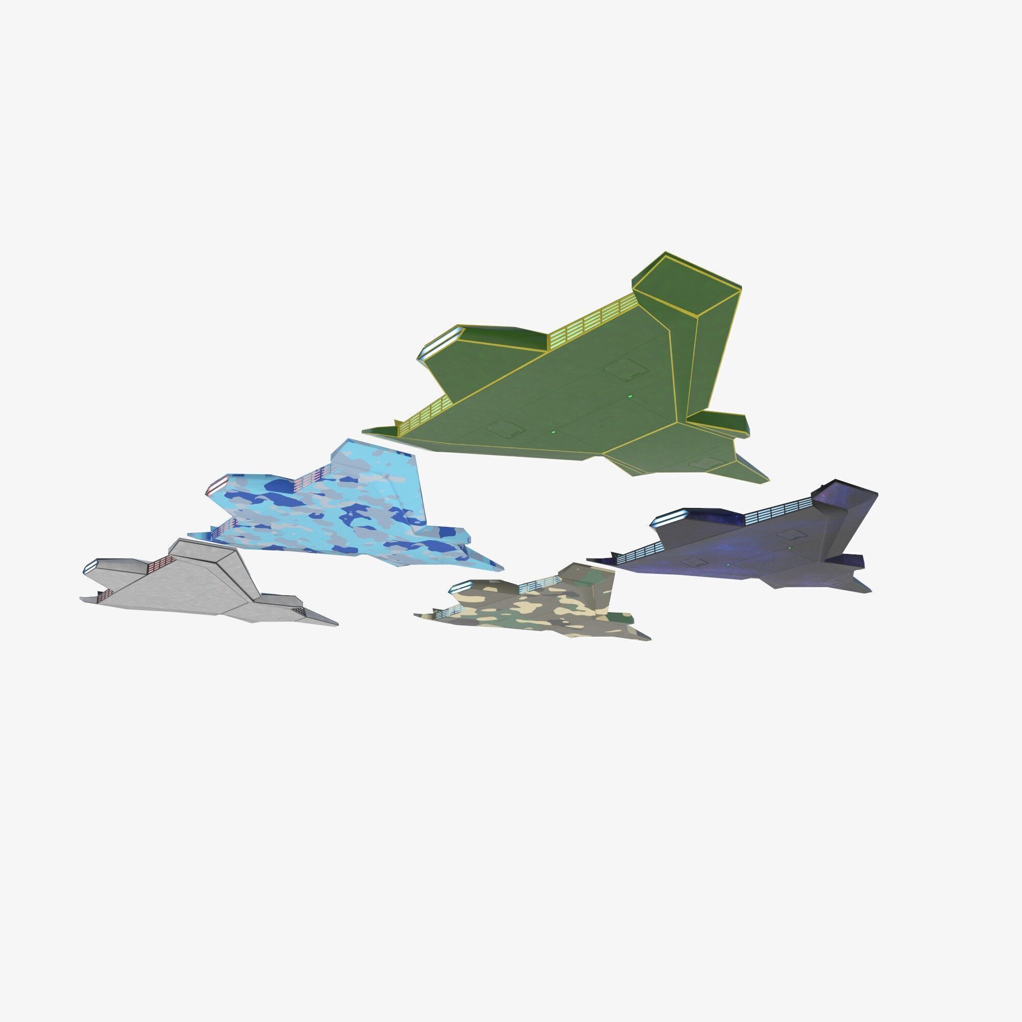 space mosquito Low-poly 3D model_3