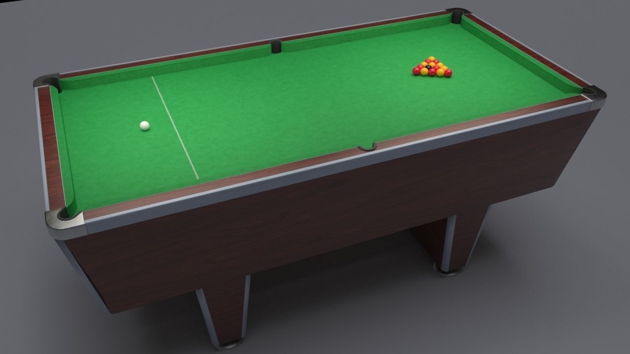 Super League Pool Table  Low-poly 3D model_16