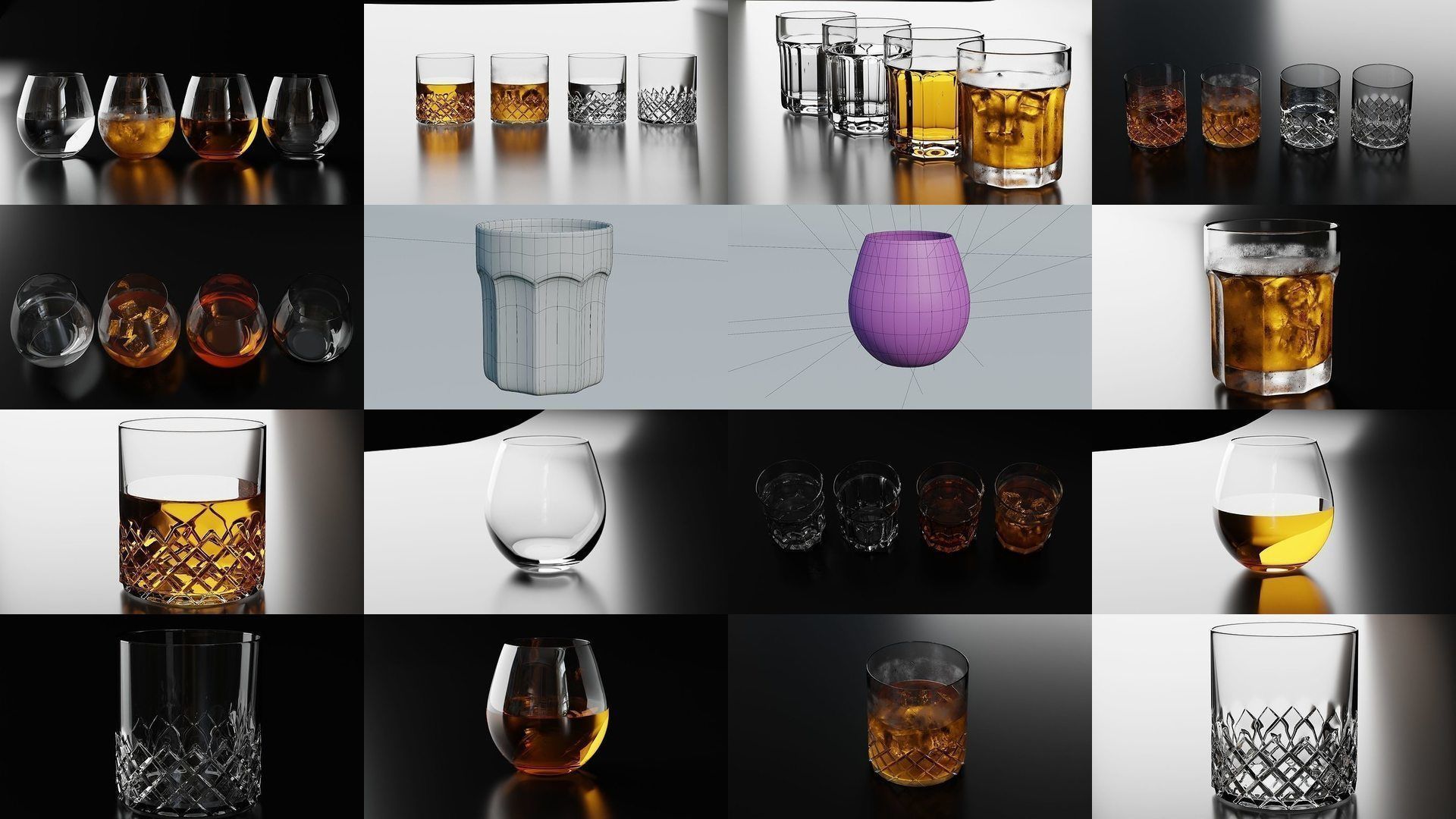 Big Fat Glass set 3D Model Collection_11