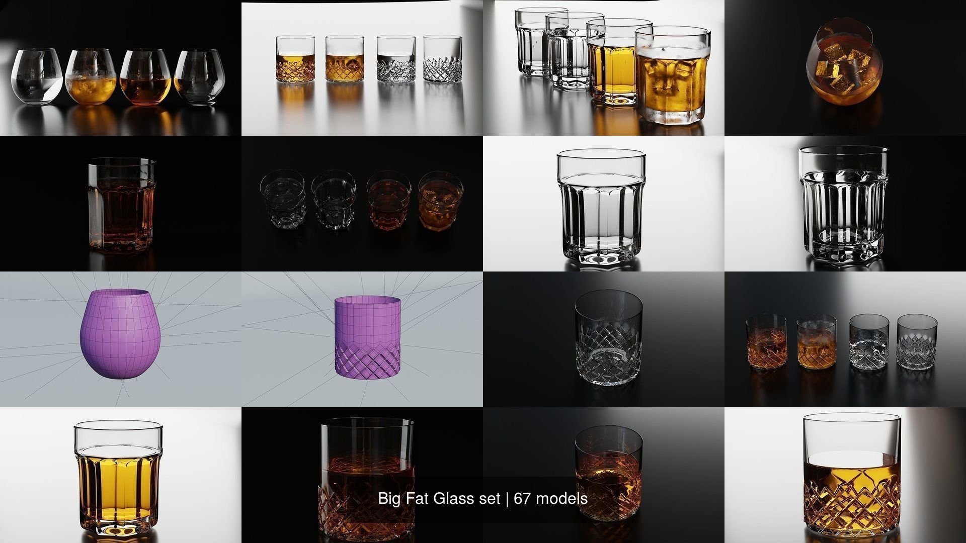 Big Fat Glass set 3D Model Collection_12