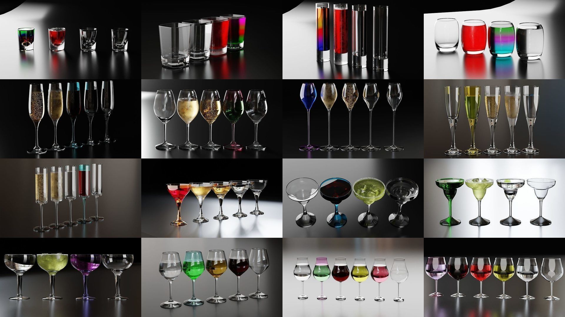 Big Fat Glass set 3D Model Collection_5