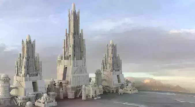 Ancient Dracula Castle towers 3D model