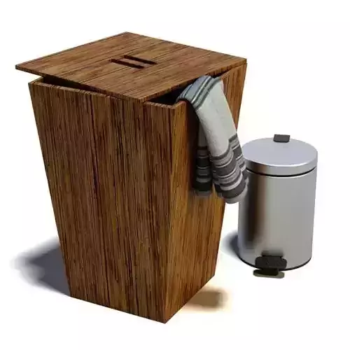 Laundry Hamper And Trashcan 3D model