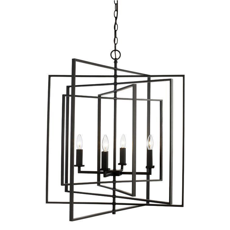Yarnell 4 - Light Lantern Geometric Chandelier - 3 colour 3D model_8